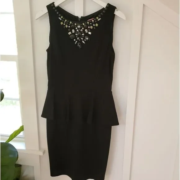Eliza J Embellished Peplum Holiday Dress - Picture 3 of 10
